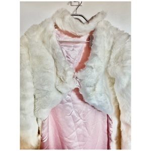 New Faux fur white coat